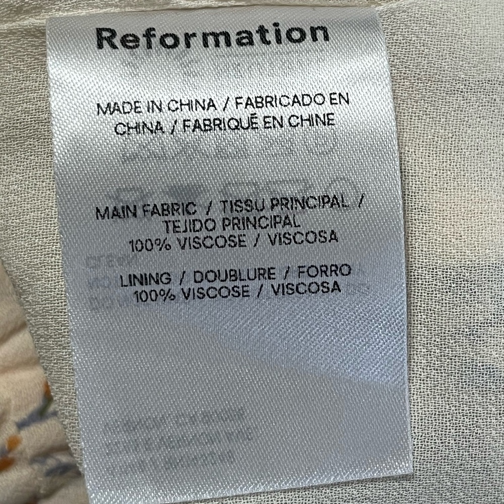 NWT Reformation Malachi Floral Mini Dress in Julius Cream Size 8 - Picture 7 of 11
